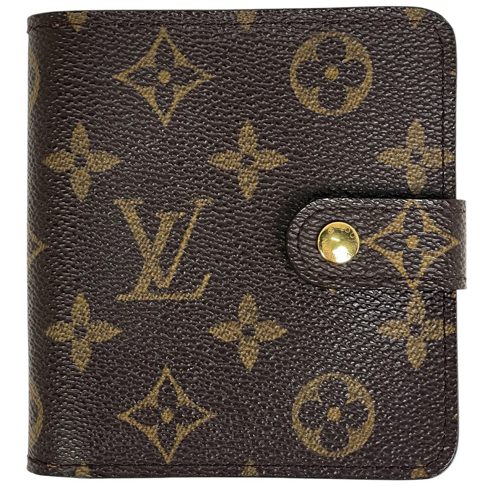 Louis Vuitton Compact Zip Bi fold Wallet Monogram Brown